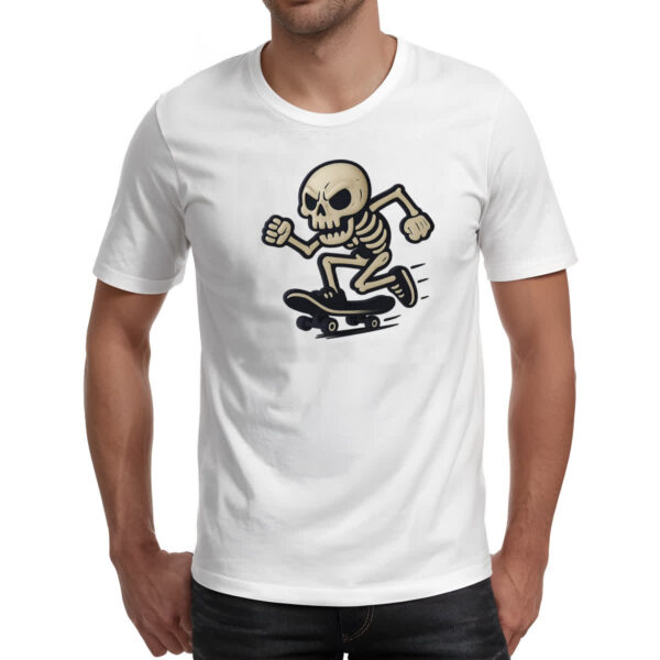 Camiseta Unissex Caveira Halloween de Skate - Imagem 2
