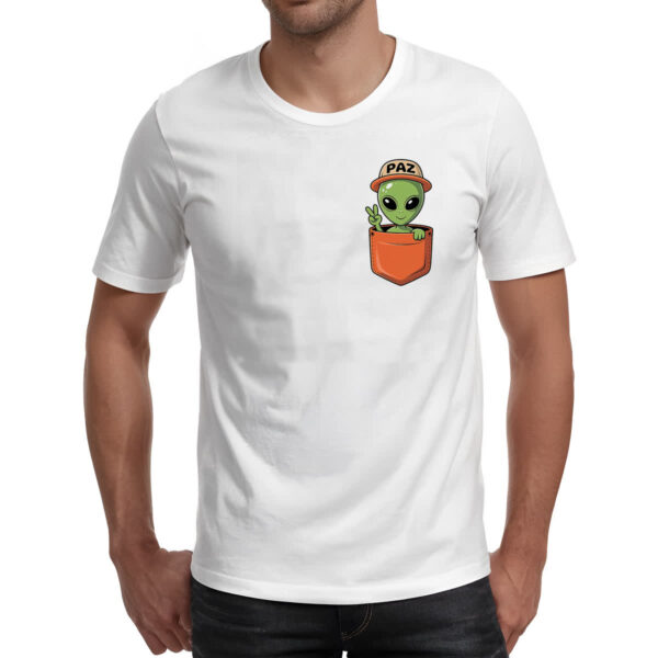 Camiseta Unissex ET paz e amor no bolso - Imagem 2