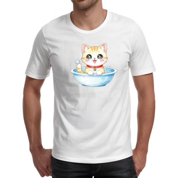 Camiseta Unissex Gato Fofo Cute na Tigela - Imagem 2