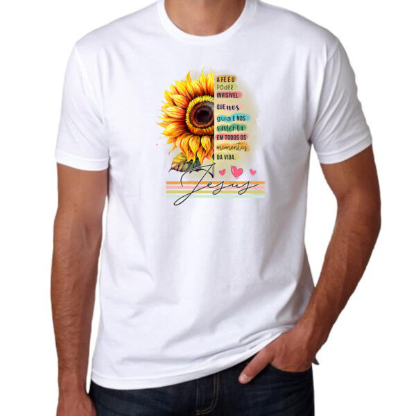 Camiseta Unissex Gospel Girassol a Fe - Imagem 3