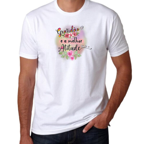 Camiseta Unissex Gospel Gratidao melhor atitude - Imagem 3