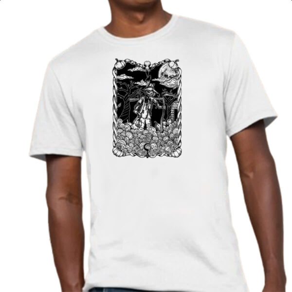 Camiseta Unissex O Espantalho Black White Arte - Imagem 4