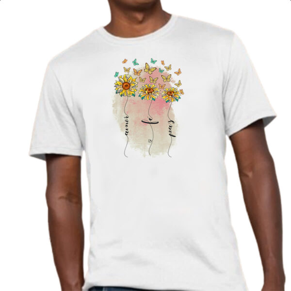 Camiseta Unissex Gospel Amor Fe Paz - Imagem 4