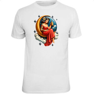 Camiseta Unissex Diva na Lua tomando uma