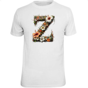 Camiseta Unissex Alfabeto Floral Letra Z