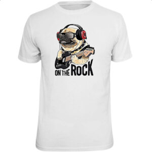 Camiseta Unissex Pug on the Rock