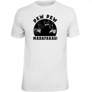 Camiseta Unissex Gato Pew Pew Madafakas