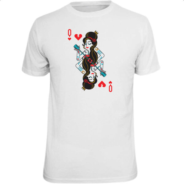 Camiseta Unissex Baralho Rainha Amy Winehouse