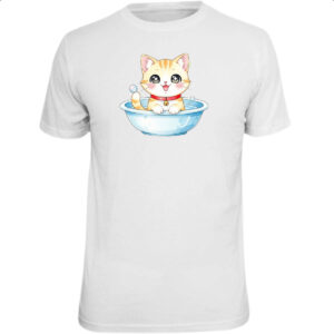 Camiseta Unissex Gato Fofo Cute na Tigela