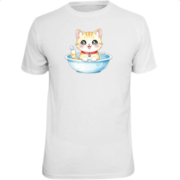 Camiseta Unissex Gato Fofo Cute na Tigela