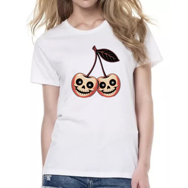 Camiseta Baby Look Cerejas Halloween - Imagem 2