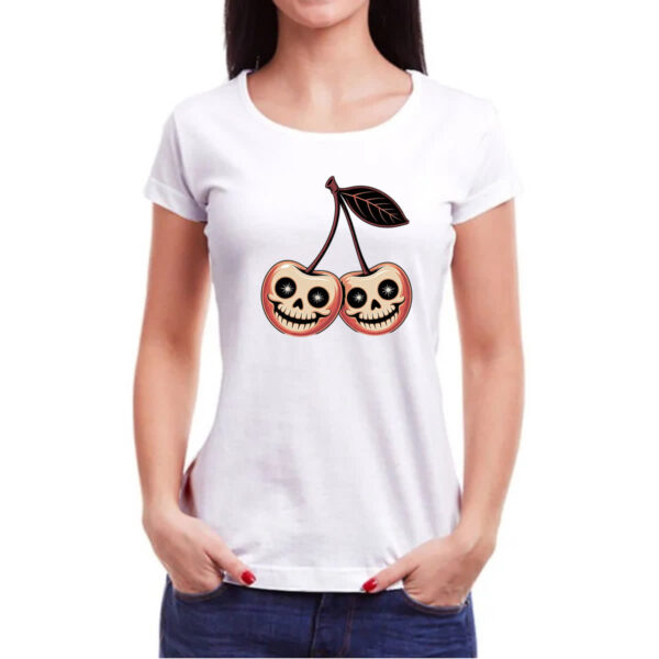 Camiseta Baby Look Cerejas Halloween - Imagem 3