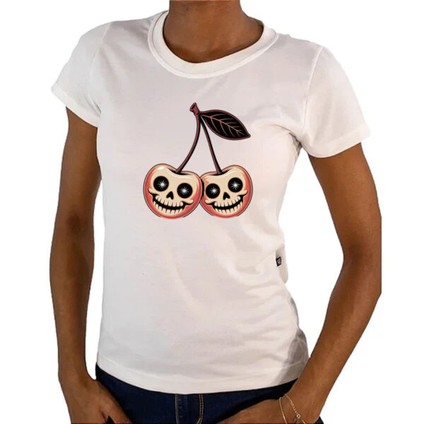 Camiseta Baby Look Cerejas Halloween - Imagem 4