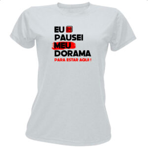 Camiseta Baby Look Pausei o meu dorama Vermelho