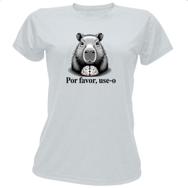 Camiseta Baby Look Capivara use o cerebro