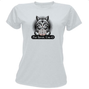 Camiseta Baby Look Gato use o cerebro
