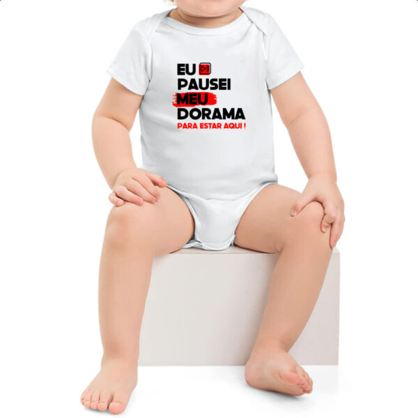 Body infantil Pausei o meu dorama Vermelho - Imagem 2