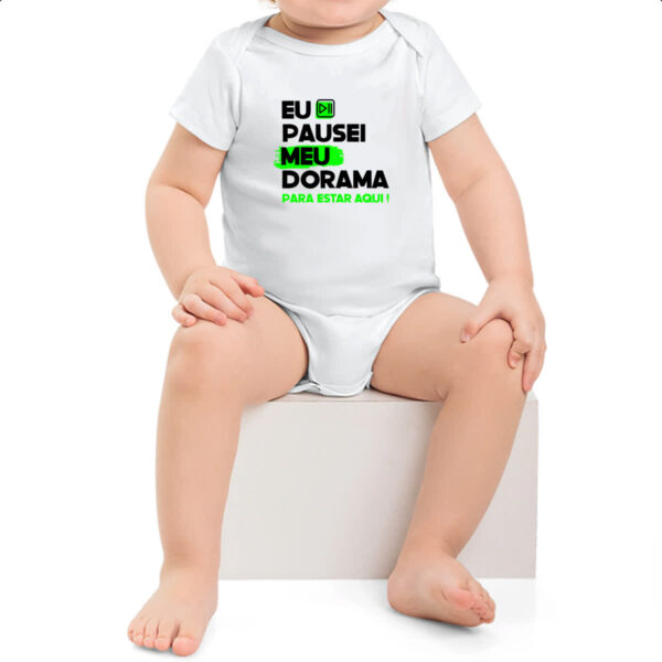Body infantil Pausei o meu dorama Verde - Imagem 2