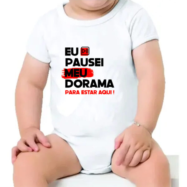 Body infantil Pausei o meu dorama Vermelho - Imagem 4