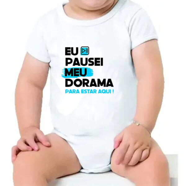 Body infantil Pausei o meu dorama Azul - Imagem 4