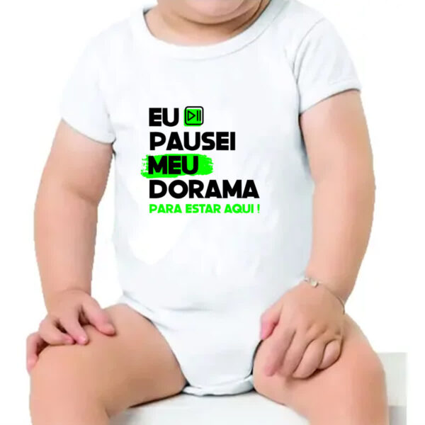 Body infantil Pausei o meu dorama Verde - Imagem 4