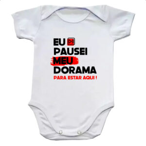 Body infantil Pausei o meu dorama Vermelho