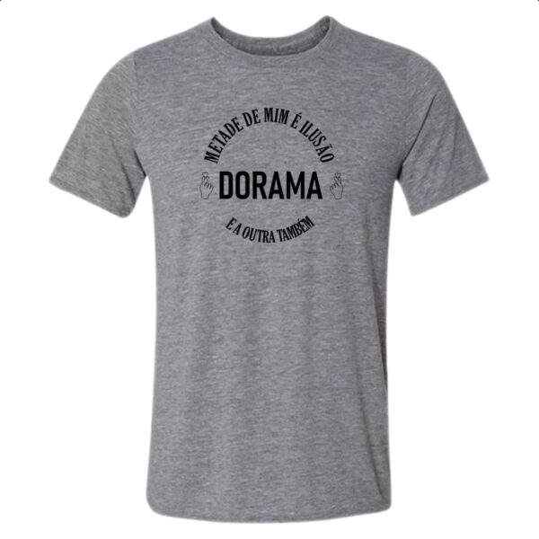 Camiseta Cinza Metade Ilusao Dorama