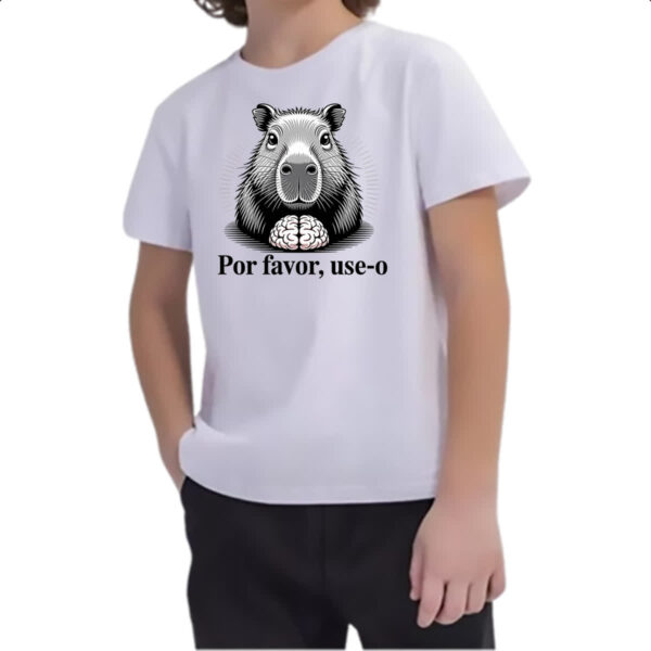 Camiseta Infanto Juvenil Capivara use o cerebro - Imagem 2