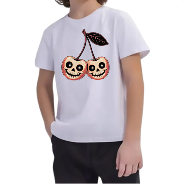 Camiseta Infanto Juvenil Cerejas Halloween - Imagem 2