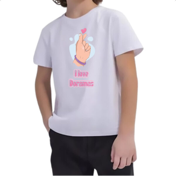 Camiseta Infanto Juvenil I love Doramas - Imagem 2