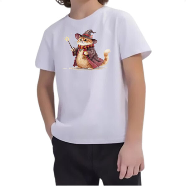 Camiseta Infanto Juvenil Gato Gordo Mago - Imagem 2