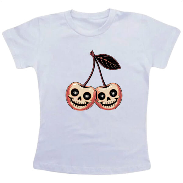 Camiseta Infanto Juvenil Cerejas Halloween