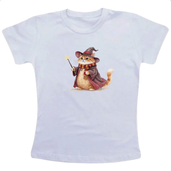 Camiseta Infanto Juvenil Gato Gordo Mago