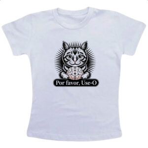 Camiseta Infanto Juvenil Gato use o cerebro