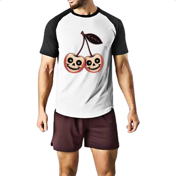 Camiseta Raglan Cerejas Halloween - Imagem 2