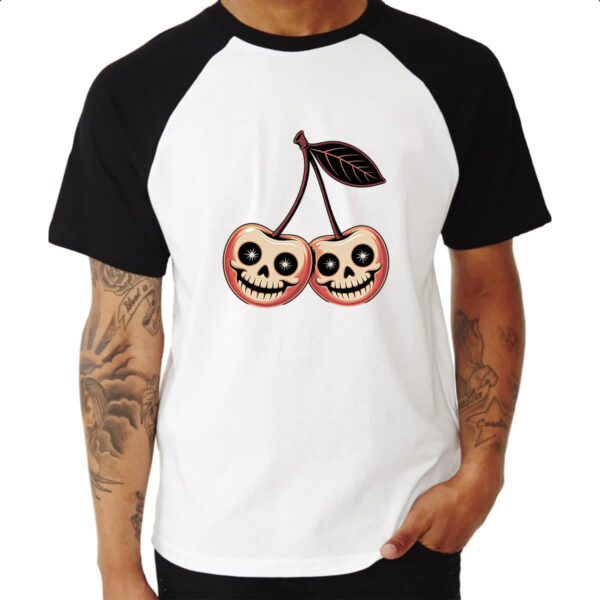 Camiseta Raglan Cerejas Halloween - Imagem 3