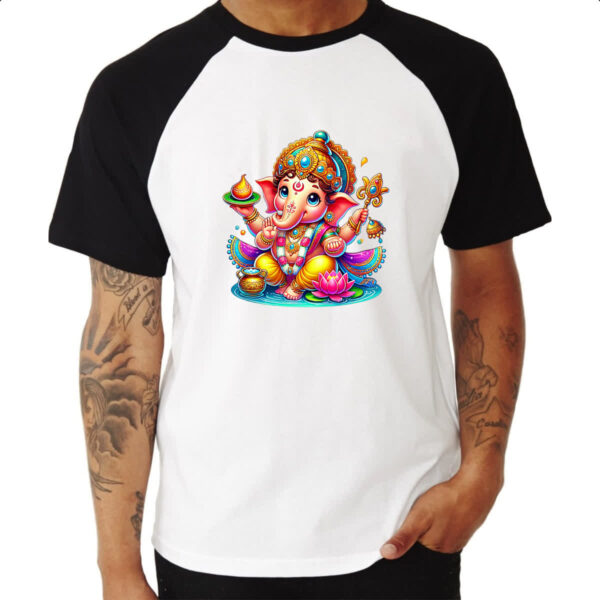 Camiseta Raglan Cute Ganesha - Imagem 3