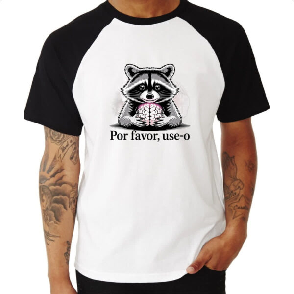Camiseta Raglan Guaximin use o cerebro - Imagem 3