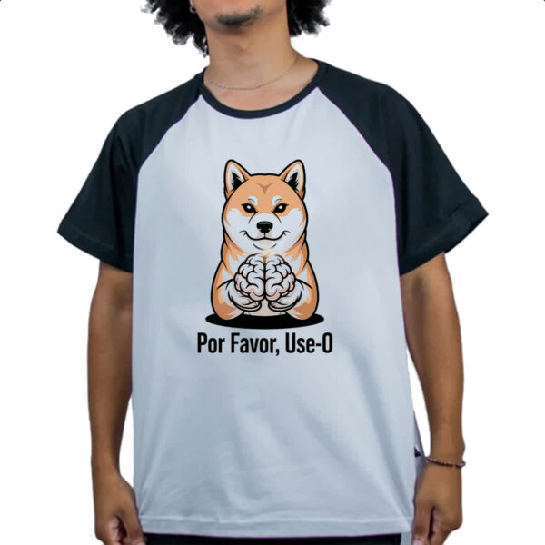 Camiseta Raglan Cachorro use o cerebro - Imagem 4