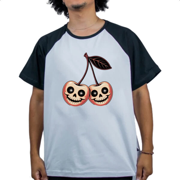 Camiseta Raglan Cerejas Halloween - Imagem 4