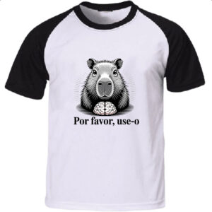 Camiseta Raglan Capivara use o cerebro