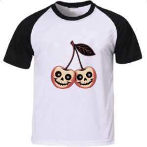Camiseta Raglan Cerejas Halloween
