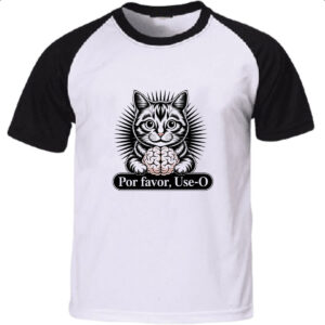 Camiseta Raglan Gato use o cerebro
