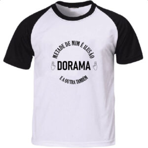 Camiseta Raglan Metade Ilusao Dorama