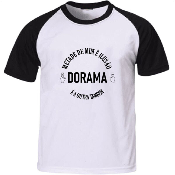 Camiseta Raglan Metade Ilusao Dorama