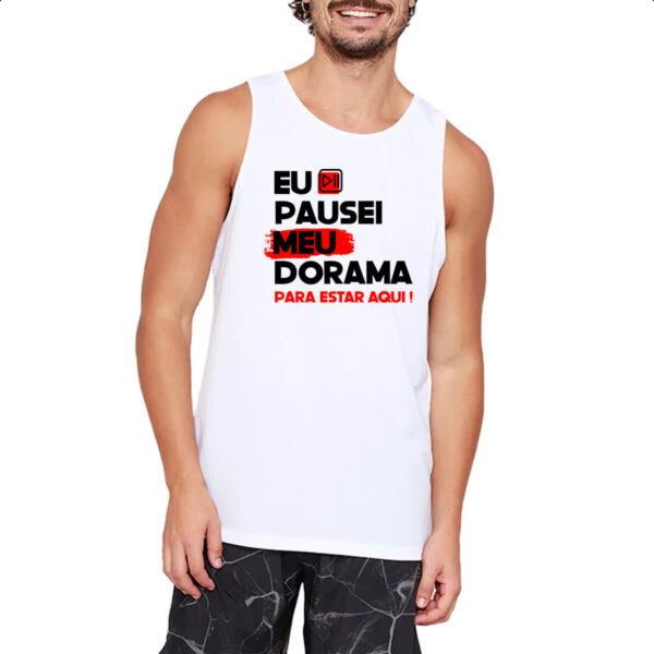 Camiseta Regata Pausei o meu dorama Vermelho - Imagem 2