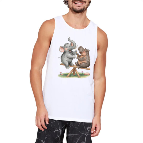 Camiseta Regata Elefante e Hipopotamo na gangorra - Imagem 2