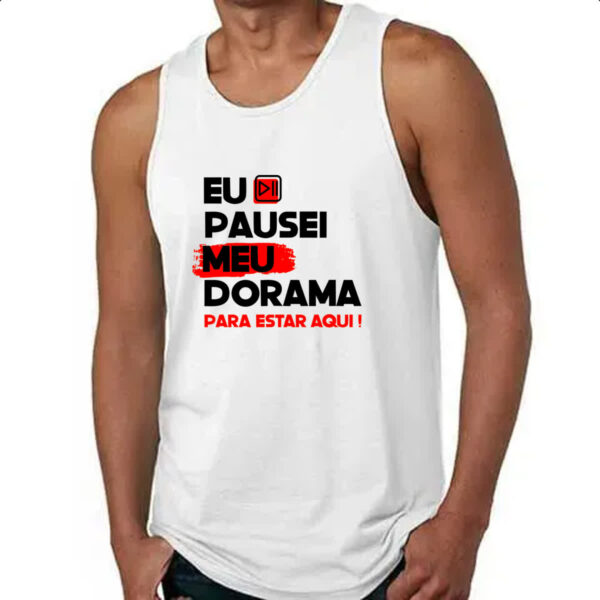 Camiseta Regata Pausei o meu dorama Vermelho - Imagem 4