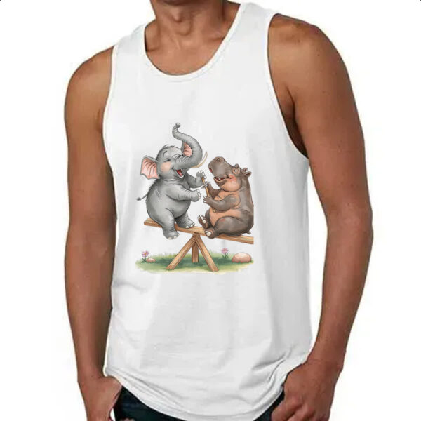 Camiseta Regata Elefante e Hipopotamo na gangorra - Imagem 4