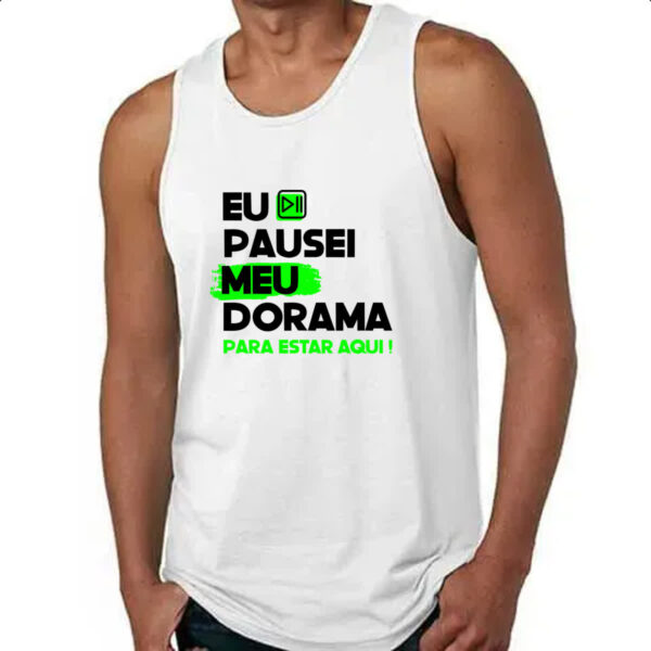 Camiseta Regata Pausei o meu dorama Verde - Imagem 4